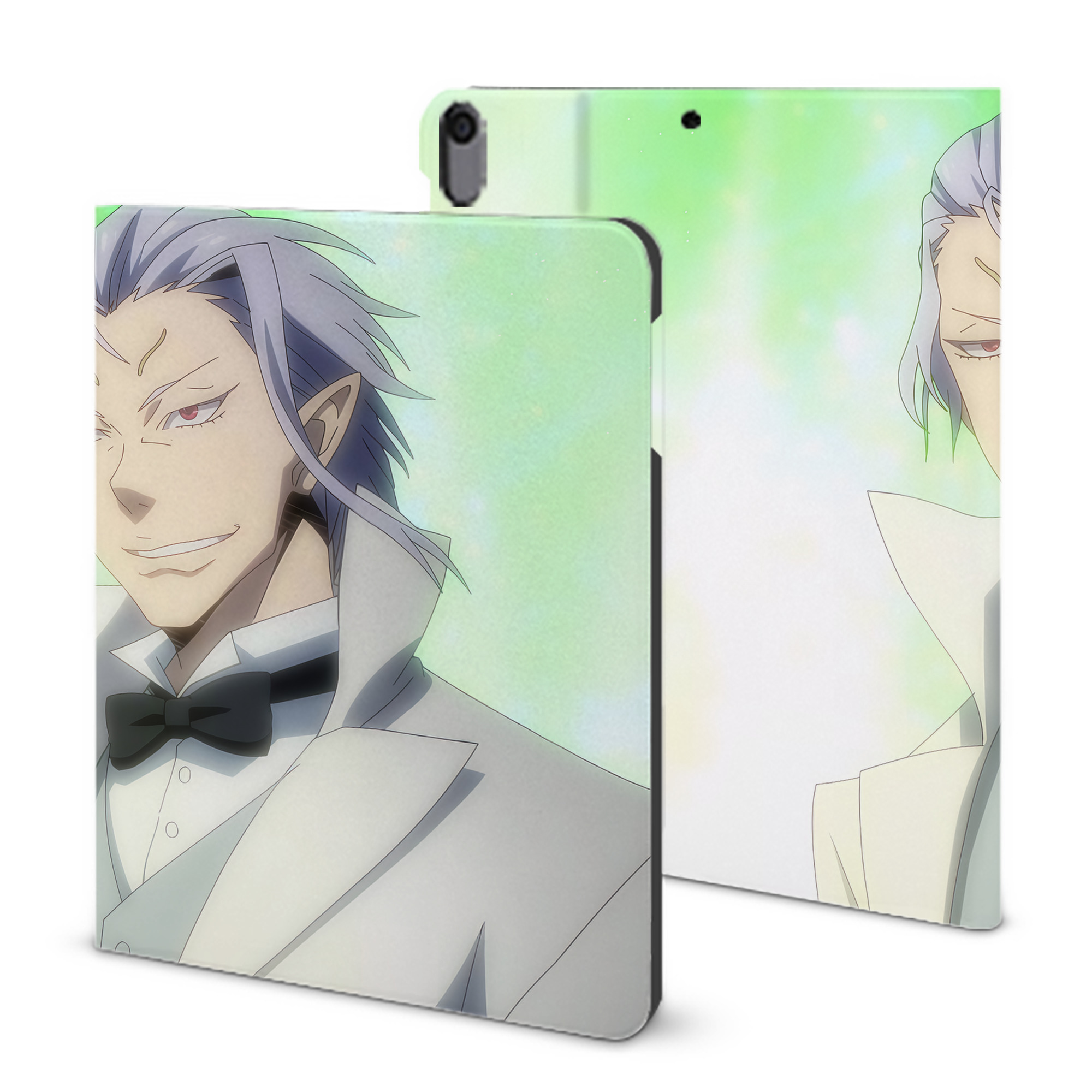 （画像用） 転スラ Regarding Reincarnated to Slime IPad ケース ブック型 PUレザー TPU 耐衝撃 軽量 薄型 ペン収納なし 全面保護 IPad 各モデル対応